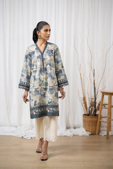 DC-0417 BLUE EMBROIDERED KURTA